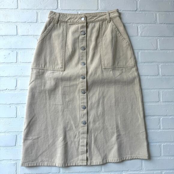 Inherit Dresses & Skirts - Inherit Boutique Women's NWT Tan Beige Denim Jean Long Maxi Skirt sz M